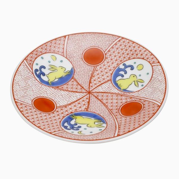 吉祥 KISSYO 日本製 九谷焼 久谷五彩 陶磁器 お皿 小皿 縁起小皿 兎 ウサギ うさぎ 和食器 12cm 伝統 日本文化 外国人が喜ぶ手土産  クリックポスト便対応