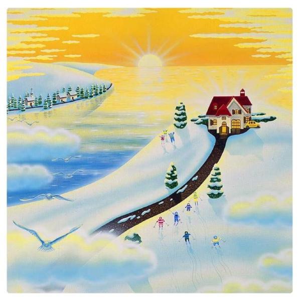 壁掛けアート アートパネル 風景画 高橋宣孝 新品未使用正規品 雪の合間から見た雪景色のイラスト イラストレーター