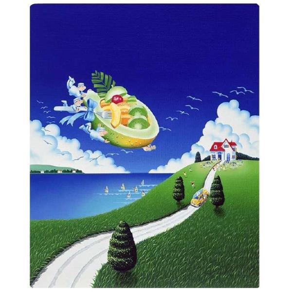 夏の風景画 海 フルーツ アートパネル 壁掛け 絵画 価格 交渉 送料無料 ファブリックパネル