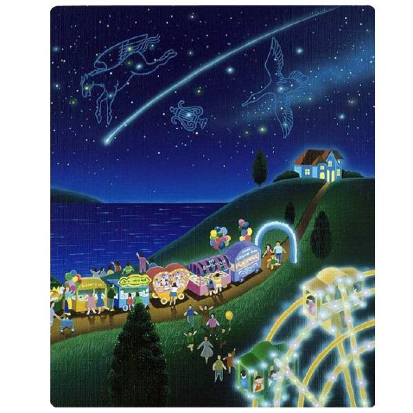 壁掛けアート アートパネル 風景画 イラストレーター 高橋宣孝 風景イラスト 夜店と観覧車と流れ星のイラスト Buyee 日本代购平台 产品购物网站大全 Buyee一站式代购 Bot Online