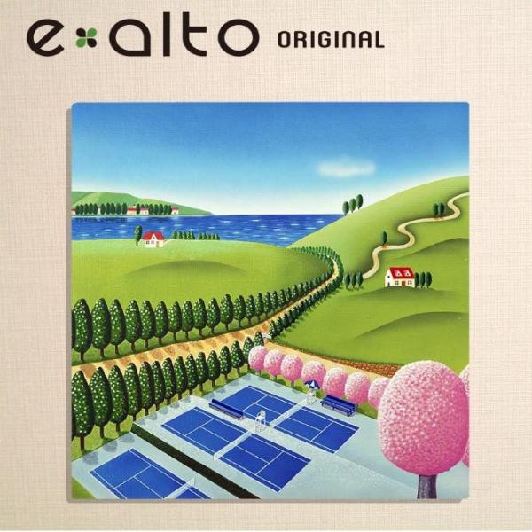 壁掛けアート アートパネル 風景画 イラストレーター 高橋宣孝 風景画 桜咲くテニスコートの