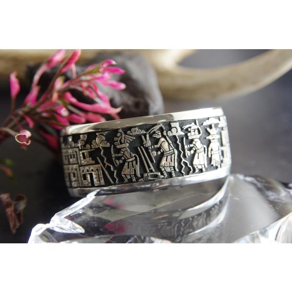 インディアンジュエリー シルバー バングル ホピ Bennett Kagenvema