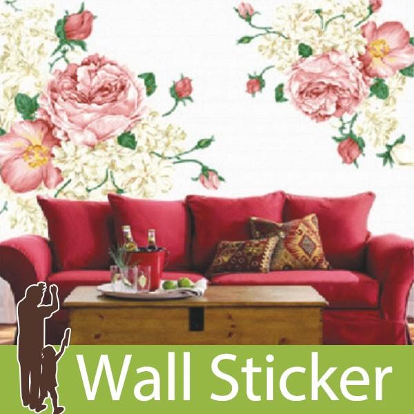 ウォールステッカー 壁 花 ピンクのバラ 貼ってはがせる のりつき 壁紙シール ウォールシール 植物 木 花 Wch 098 ウォールステッカー本舗 通販 Yahoo ショッピング
