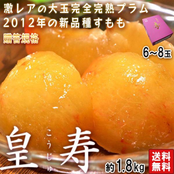 皇寿 こうじゅ 約1.8kg 6〜8玉 極上プラム 化粧箱入り 山梨県産 贈答品 大玉中心 実測糖度17度以上！ 貴陽に似た新品種の完全完熟プラム