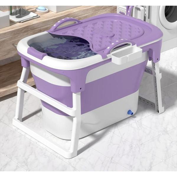 高品質、TPEとPP素材で作られてBPAが含まれていません。耐久性に優れていて、水が漏れません。何度も折り畳めても変形しません折り畳み式のバスタブで、下に押してバスタブを広げ、両側の支え台固定し、簡単に展開できます。収納の時はバスタブを逆に...