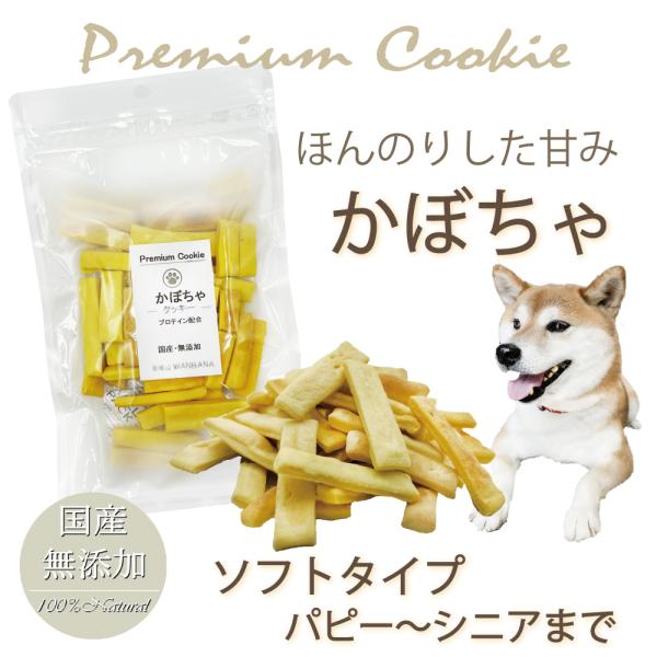 犬 おやつ 国産 無添加 かぼちゃのクッキー プロテイン入り 手作り トリーツ ドッグ シニア犬 老犬 柔らかいソフト 腎ケアに ペット用品で健康な食事を