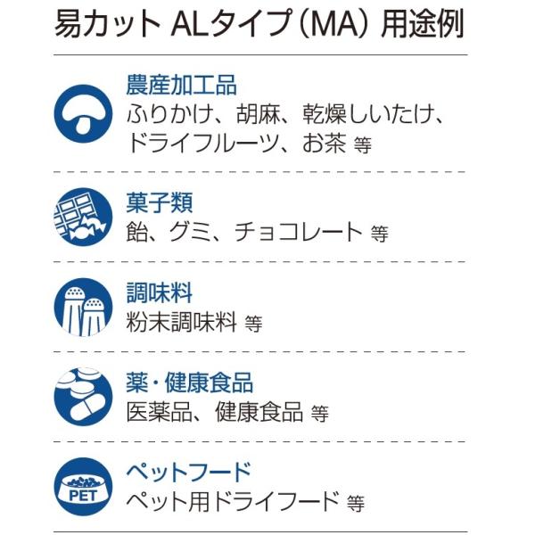 チャック付袋 MA ラミネートスタンドパック ラミジップ 易カットALタイプ 袋