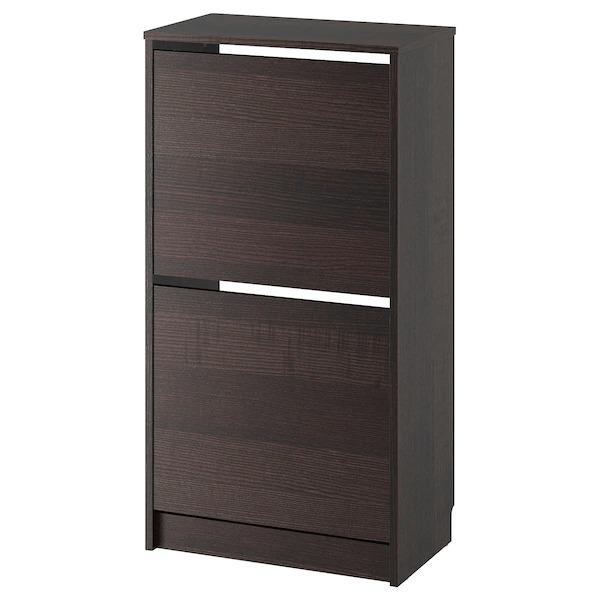 【未組み立て】【IKEA】BISSA/ビッサ 靴収納用キャビネット 2コンパートメント ブラック/ブラウン49x93 cm イケア（IKEA） 【IKEA】BISSA/ビッサ 靴収納用キャビネット 2