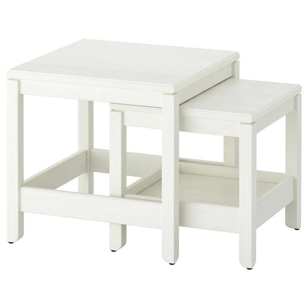 【希少】IKEA HAVSTA ハーヴスタ ネストテーブル2点セット ホワイト イケア（IKEA） 【IKEA】HAVSTA/ハーヴスタ ネストテーブル2点セット