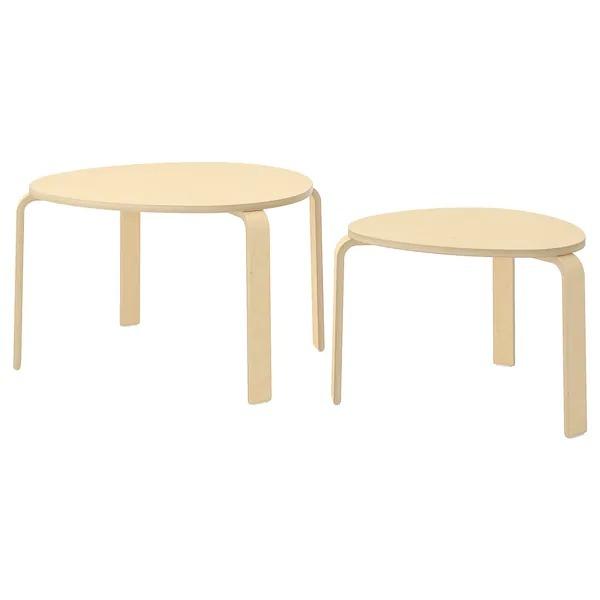 IKEA SVALSTA スヴァルスタ　ネストテーブル2点セット　バーチ材突き板 イケア 【IKEA】SVALSTA/スヴァルスタ ネストテーブル2点セット