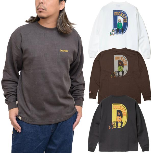 未使用 マルチカラー 長袖Tシャツ ダックスター Duckster Tシャツ 長袖 ロンT メンズ サーマル L/S TEE D