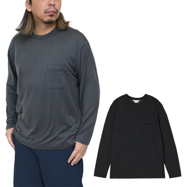 icebreaker 長袖 ポケットカットソー ブラック アイスブレーカー icebreaker Tシャツ 長袖 メンズ メリノ150 LS