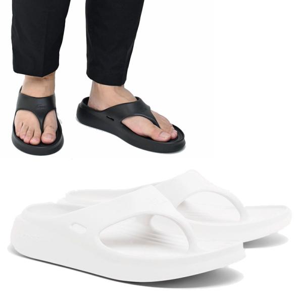 【新品未使用】人と差がつく！LACOSTE ブラック/ホワイト スライドサンダル LACOSTE（ラコステ） サンダル メンズ MEDUZ FLIP-FLOP 1261 CMA
