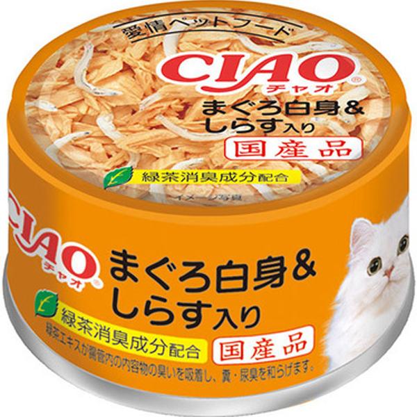 チャオ ホワイティ 缶 まぐろ白身＆しらす入り 85g×24缶