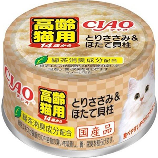 いなばペットフード チャオ ホワイティ 缶 高齢猫用 14歳から とり