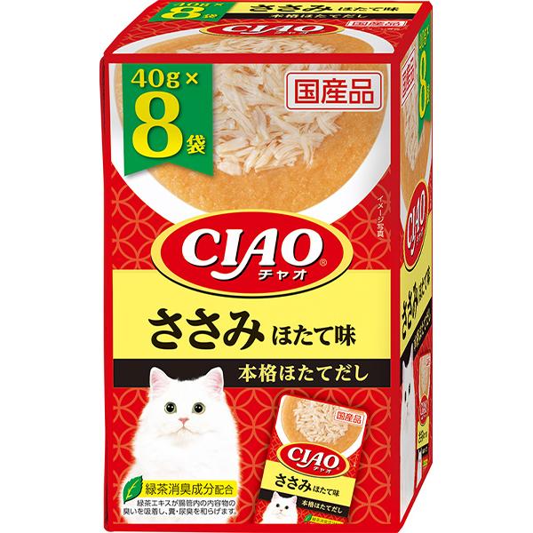 いなばペットフード チャオ パウチ ささみ ほたて味 40g×8袋入り
