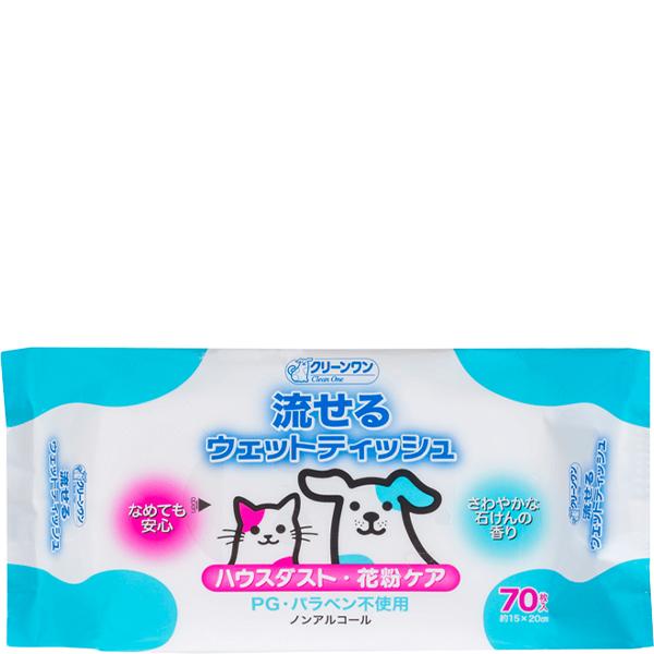 トイレに流せるので、排便後のお尻まわりの拭き取りや被毛の汚れ拭きに最適です。帯電防止剤入りで、愛犬・愛猫の被毛への「ハウスダスト」や「花粉」を付きにくくします。さわやかな石けんの香りつき。ノンアルコール、PG・パラベン不使用。【サイズ】W1...