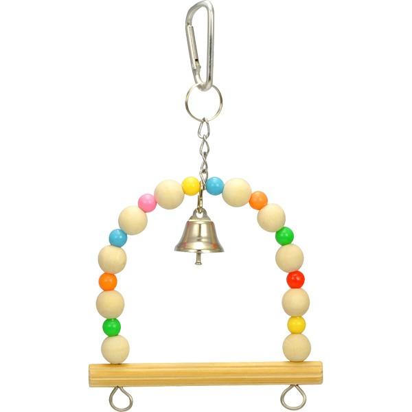 天然木をメインに使用した小鳥のオモチャ、バードトイシリーズ。ベルが付いた、かわいい小鳥用ブランコ。※ベルやカラビナなどのカラーはアソートとなっております。パーツのカラーや仕様はロットによって予告無く変更される場合があります。【原材料】天然木...
