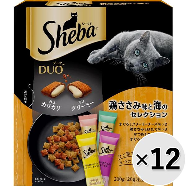 【ケース販売】シーバ デュオ 鶏ささみ味と海のセレクション 200g×12コ