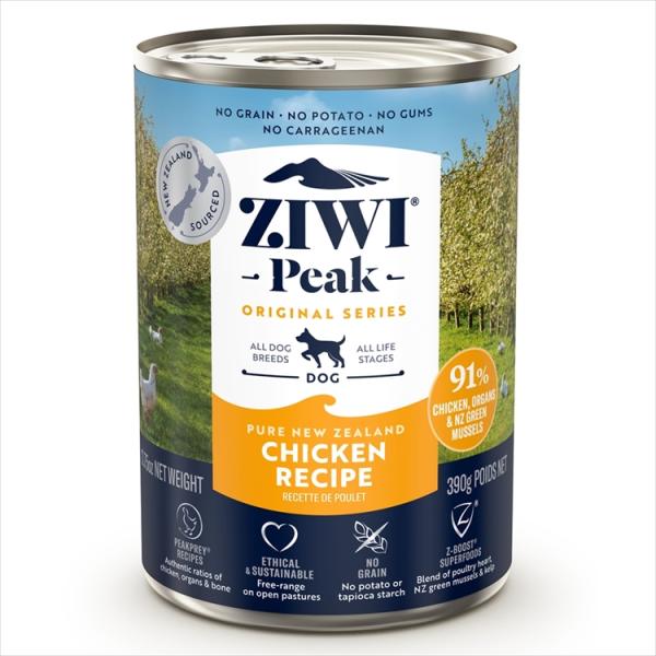 犬 フード 犬用 ドッグフード Ziwi ドッグ缶 フリーレンジチキン 390g