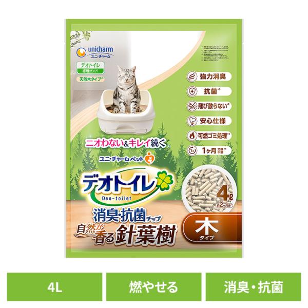 デオトイレ 猫砂 木製 ユニチャーム 取替サンド 飛び散らない針葉樹の