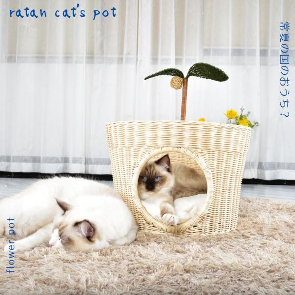 ペット用品 猫用品 猫 ラタン 籐 シンシアジャパン ベッド
