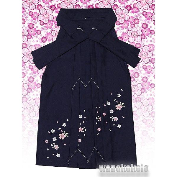 刺繍入無地袴☆Sサイズ☆紺系/桜柄 D : 和の志 ヤフー店 - 通販