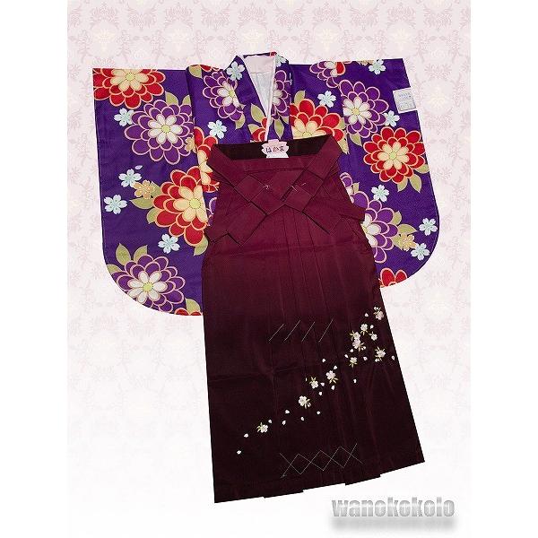小振袖（二尺袖）□夢□＋グラデーション刺繍入り袴セット [M] 紫系