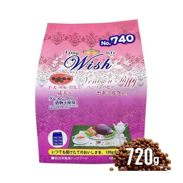 クーポン有) 【小袋分包】Wish 犬用 ベニソンパピー720g ドッグフード ヤギミルク ウィッシュ 安全 無添加 アレルギー穀物不使用 4516950009933 ALE