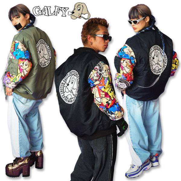 GALFY（ガルフィー） ガチャ袖MA-1 ブルゾン 133021 黒 カーキー 紺 L