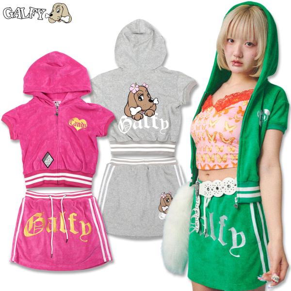 【GALFY】ガルフィー キャンディー フルジップ トラックジャケット XL相当 GALFY】ガルフィー フルジップ 刺繍 トラックジャケット XL相当