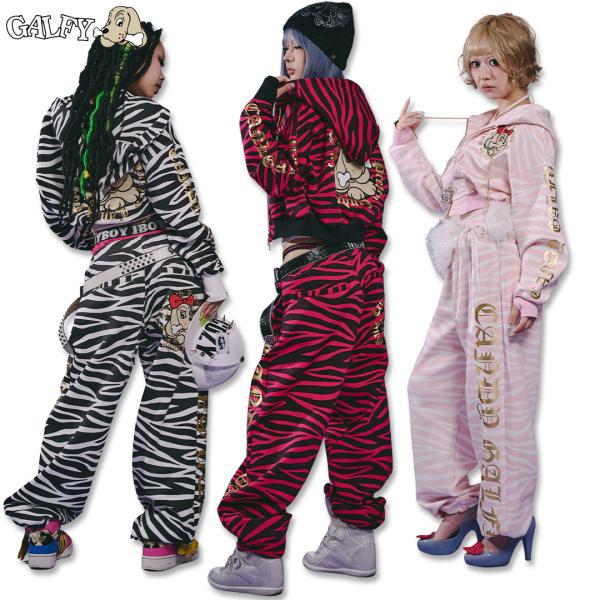 キャンディー ガルフィー CANDY GALFY 治安悪 ゼブラ パーカー ＆ 治安悪 ゼブラ スウェパン SETUP 上下セット 163000 163001 ヤンキー レディース ギャル 26AW