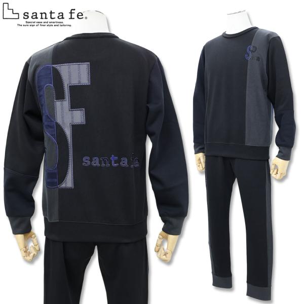 サンタフェ SANTAFE WF 切替 ロゴ アップリケ トレーナー