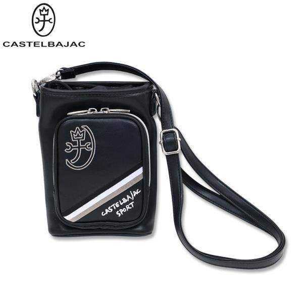 ＼大決算SALE 7/31まで30％OFF／カステルバジャック CASTELBAJAC 家紋 ロゴ 巾着 スマホ ポシェット #99 ブラック 7246181223 家紋