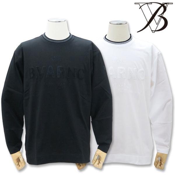 ■BARNI VARNO 長袖Tシャツ L サガラ刺繍 ロンT バーニヴァーノ■ BARNI VARNO（バーニヴァーノ） サガラ刺繍 ロゴ 長袖Tシャツ L サイズ