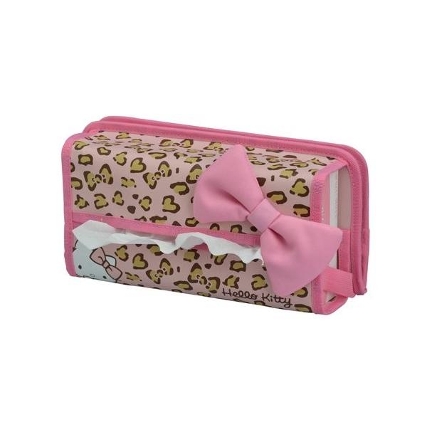 車用 ハローキティ ソフトリアトレイ ピンクヒョウ柄 KT453 : WAO