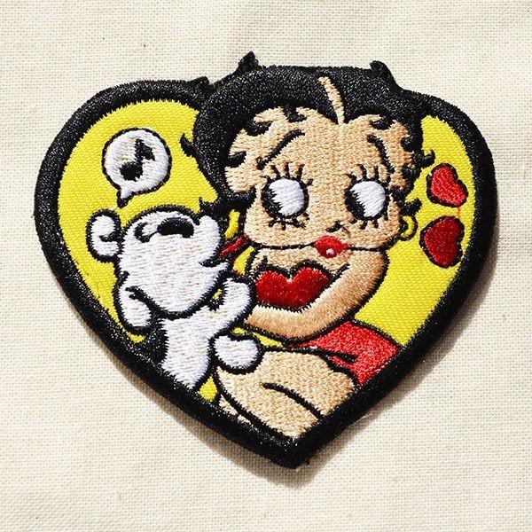 ワッペン アイロン おしゃれ 刺繍 ワッペン ベティブープ Betty Boop(ハート&amp;パジー) BBW-014