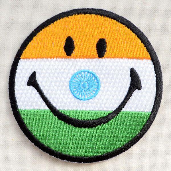 ワッペン スマイルマーク スマイリーフェイス インド国旗 Chw S026 ワッペン 雑貨通販ワッペンストア 通販 Yahoo ショッピング