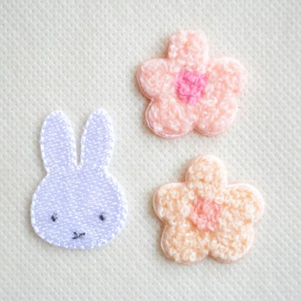 Miffy（ミッフィー） ワッペン アイロン シール両用 3枚セット お花