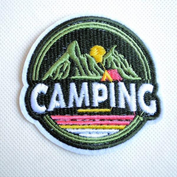 ワッペン アイロン おしゃれ 刺繍 CAMPING アウトドア 名前 作り方