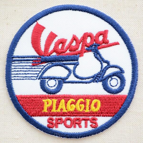 ワッペン アイロン おしゃれ 刺繍 ロゴワッペン ベスパ Vespa(ラウンド
