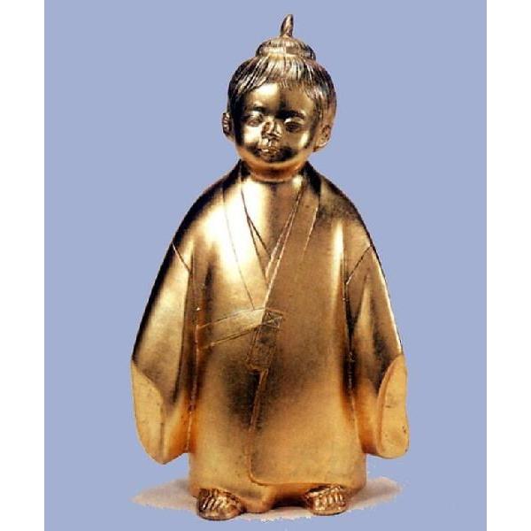 米治一 青銅 鋳物 置物 「無我童子」 インテリア 高岡銅器 無我童子｜洋箔 米治一作 青銅（ブロンズ）製 紙箱入【高岡銅器 置物