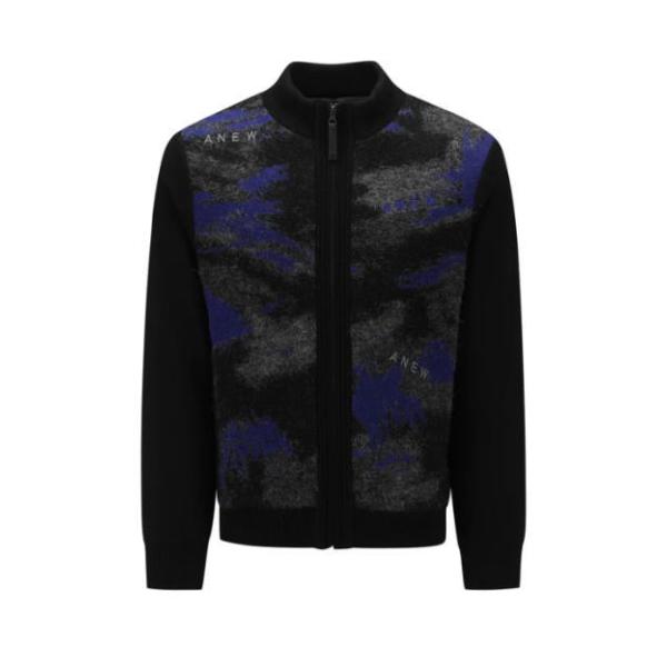 ANEW MEN WI BRUSHSTROKE WINDPROOF KNIT CARDIGAN BLUE アニュー