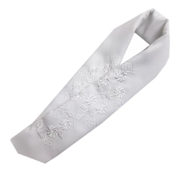 半衿 半襟 刺繍 白色地 小花さやがた 振袖 成人式 卒業式 袴 着物 訪問着 色無地 洗える 女性用 レディース