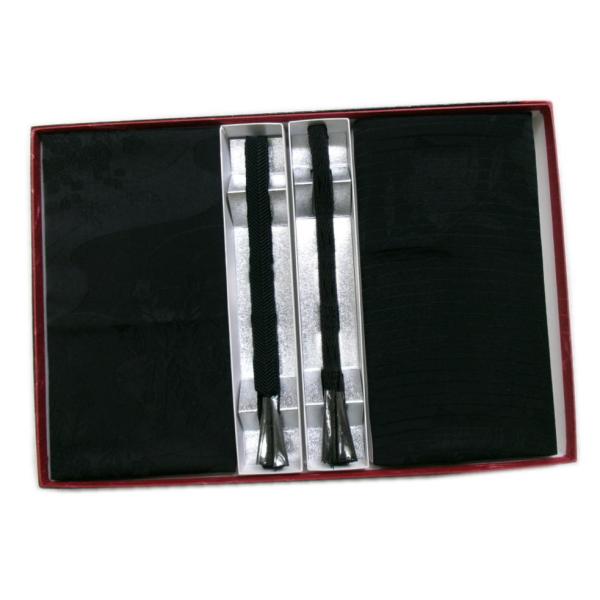 喪服用 帯締め 帯揚げ セット 正絹 黒 冬用＆夏用（絽）セット 化粧箱入り 和装 着物 きもの 春秋冬用 冬物 夏物 手組紐帯〆 帯上げ 黒色 弔事用 お葬式 法事 女性用 喪服用 帯締め 帯揚げ セット 正絹 黒 冬用＆夏用（絽）セット 化粧