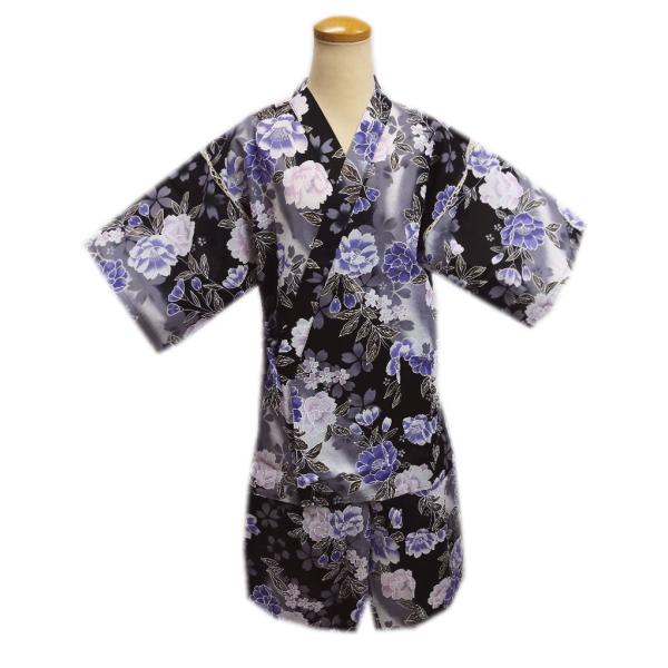 甚平 じんべい 女性用 レディース 黒色グレー地 八重桜さくら フリー Buyee Buyee 日本の通販 商品 オークションの代理入札 代理購入