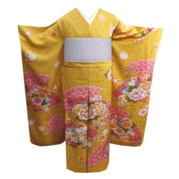 訳有り 難あり】 振袖 正絹 お買上 未仕立て 仮絵羽 単品 濃ワイン色地