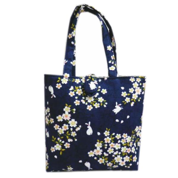 バッグ ミニ 手提げ 和柄 桜うさぎ紺 日本製 女性用 キッズ Sumb 2 最新和服 和雑貨 和さくら庵 通販 Yahoo ショッピング