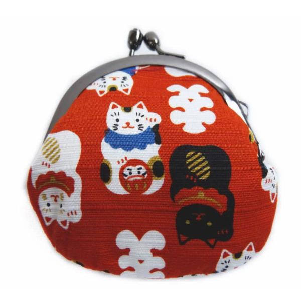 財布サイフ小銭入れがま口和柄赤色地大入招き猫ねこ日本製女性用男性 Buyee 日本代购平台 产品购物网站大全 Buyee一站式代购bot Online