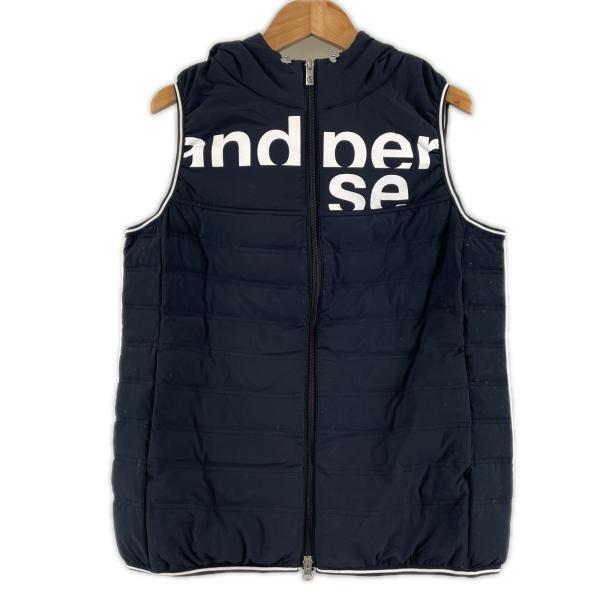 Ampasy アンパスィ ブランドロゴ 秋冬 AW ダウンベスト ポリエステル/ポリウレタン ネイビー レディース 36(S) ゴルフウェア【古着】【中古】 Ampasy アンパスィ ブランドロゴ 秋冬 AW ダウンベスト ポリエステル